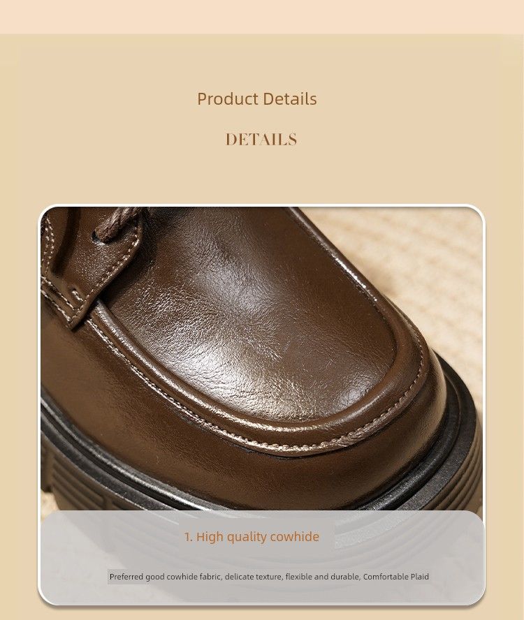 Mocasines de plataforma para mujer, recién llegados en 2025, tacón grueso, estilo universitario retro, planos británicos genuinos, primavera y otoño, talla pequeña_voghion.com