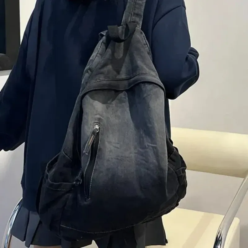 Zaino per studenti di grande capacità con motivo a stelle alla moda, stile punk Y2K, 240902_voghion.com