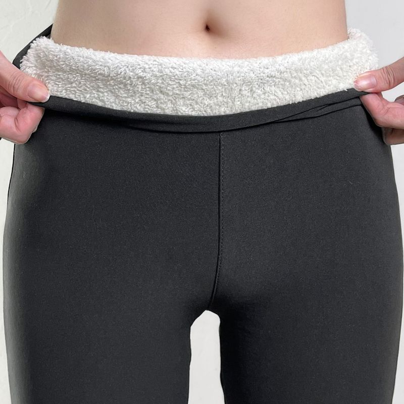 Leggings doublés en polaire pour femme, pantalon d'hiver thermique très extensible avec doublure en sherpa douce, taille élastique, chaud et confortable par temps froid._voghion.com
