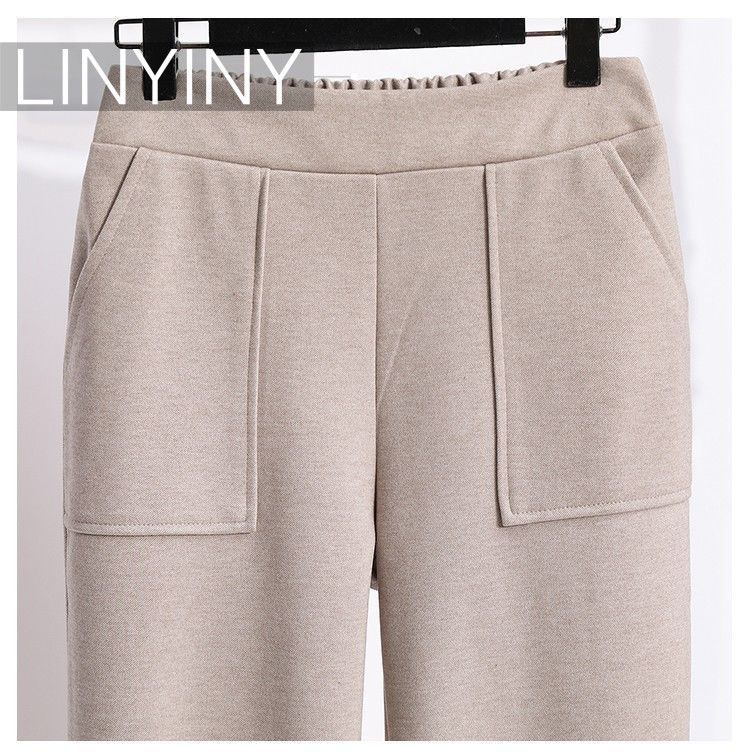 Vêtements pour femmes Nouveau design de style paresseux Pull Pull Slim taille haute Pantalon en laine épaisse_voghion.com