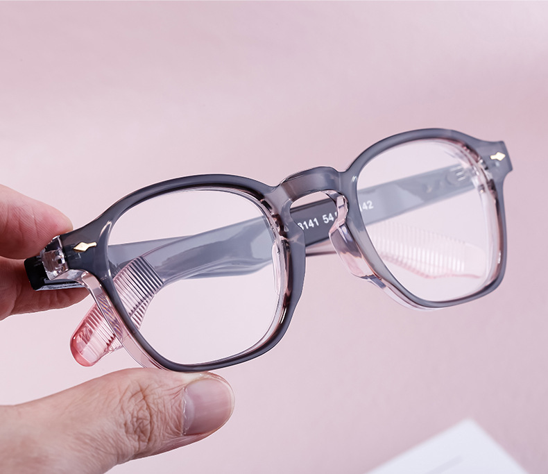 Les nouvelles lunettes à monture ronde unie pour hommes peuvent être équipées de montures optiques pour myopie et de lunettes plates pour hommes, vente en gros transfrontalière_voghion.com