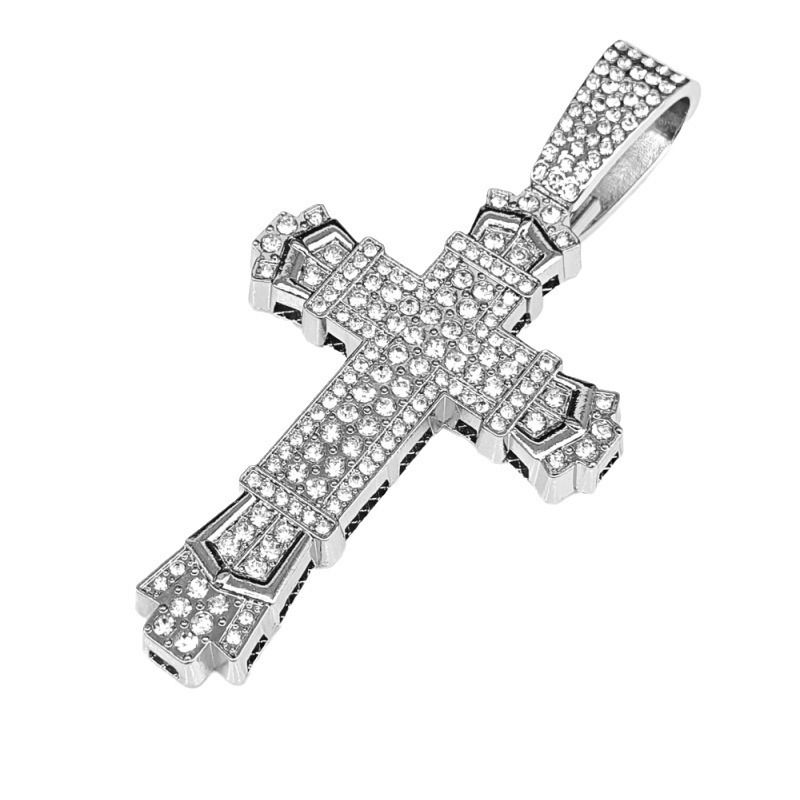 Unique Unisex Cross Pendant Cuban Chain Hip Hop Necklace_voghion.com