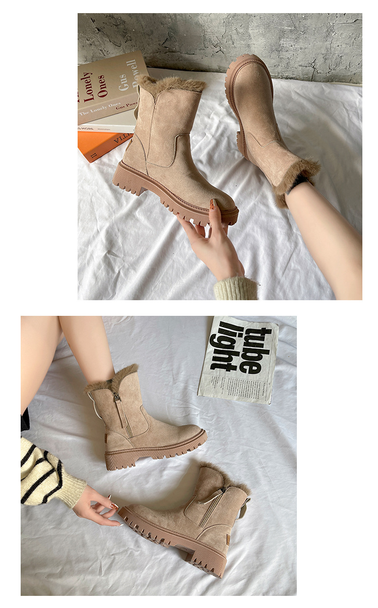 Large size thick warm snow boots for women winter new boots for women cotton shoes for women zipper plus cashmere cotton boots_voghion.com