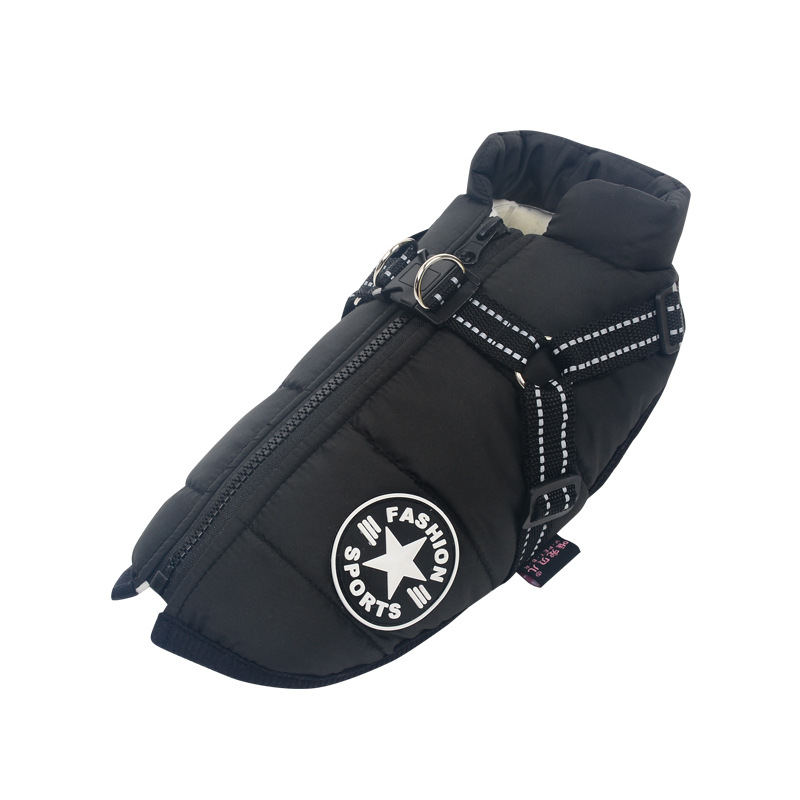 Giacca per cani di grossa taglia con imbracatura, vestiti caldi invernali per cani, per Labrador, impermeabile, cappotto per cani di grossa taglia, chihuahua, bulldog francese_voghion.com
