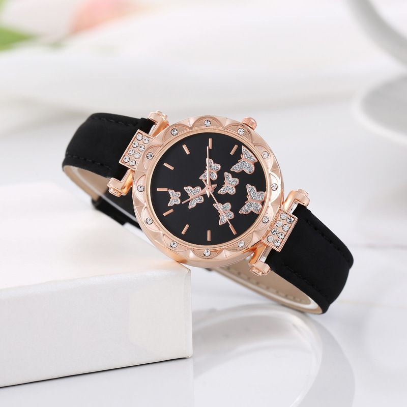 Heißer verkauf damen quarzuhr mode persönlichkeit einfache uhr schmetterling digitale gürtel uhr_voghion.com