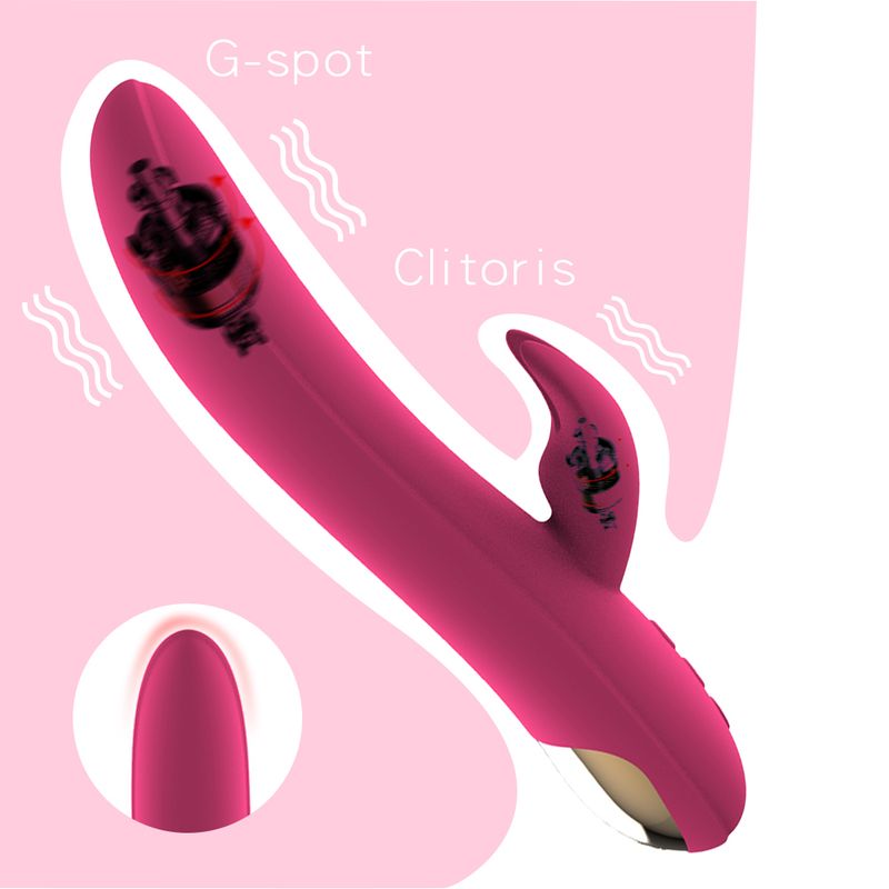 12 modalità di vibrazione, 7 rotazioni, giocattoli sessuali per il punto G in silicone doppio, ricaricabile tramite USB, impermeabile, dildo vibratore a coniglio per donne_voghion.com