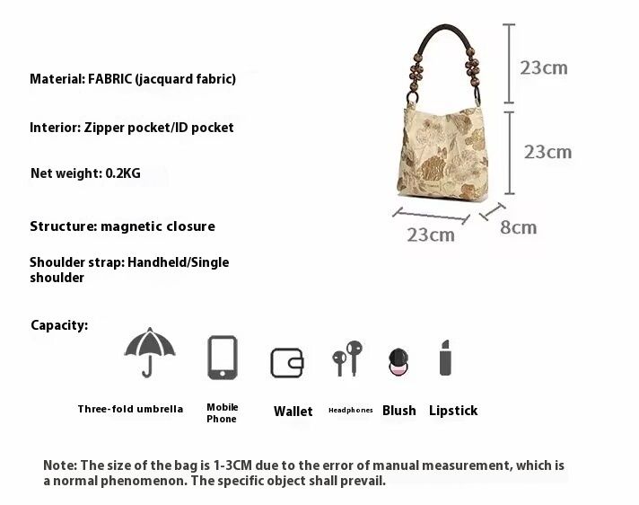 Caramel macchiato low-key jacquard fabric tomssie summer new shoulder and armpit bag_voghion.com