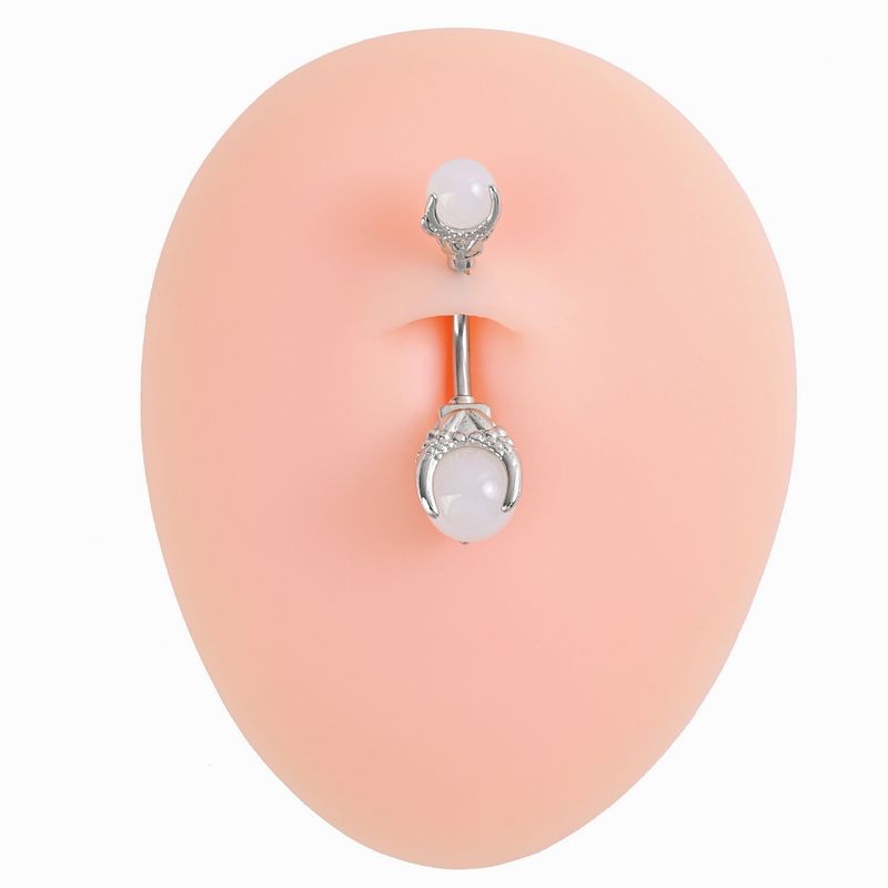 New European And American Trend Ghost Claw Natural Stone Amethyst Ring Navel Stud Product Wholesale_voghion.com