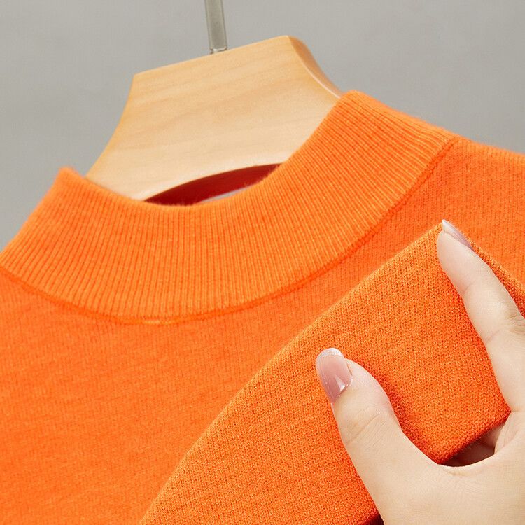 Herrenbekleidung Live-Übertragung Halbrollkragen Langarm-Strickpullover Herren Herbst und Winter Neues einfarbiges warmes Unterhemd Herren_voghion.com