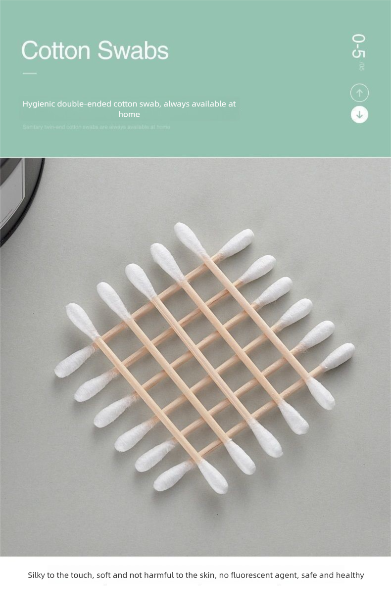 Disposable Makeup-Specific Wooden Ear Cleaning Multi-Functional Double-Ended Cotton Swabs Thick Sticks_voghion.com