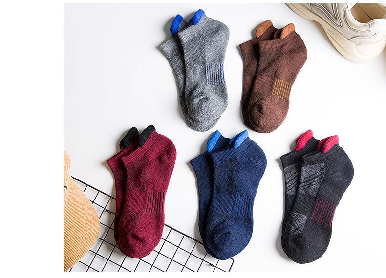 Men's Professional Sports Socks Running Fitness Towel Bottom Breathable Quick Drying Non Slip Thickened Fitness Outdoor Short Socks_voghion.com