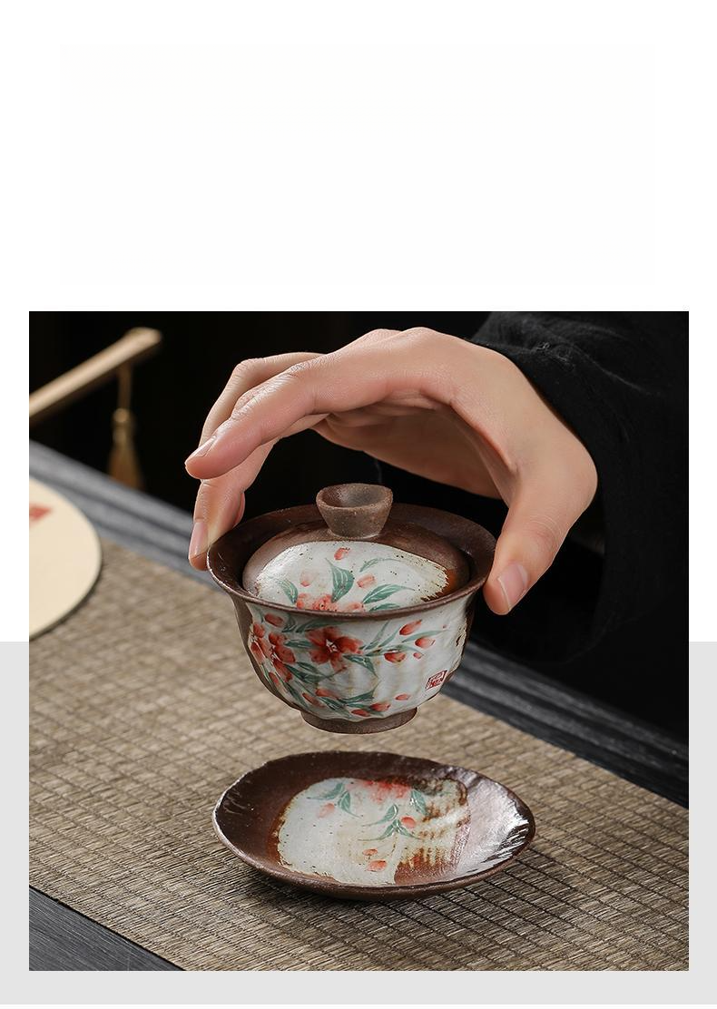 Teiera portatile Muqian Pavilion, dipinta a mano, in stile fresco, per uso domestico, per bere e preparare il tè._voghion.com