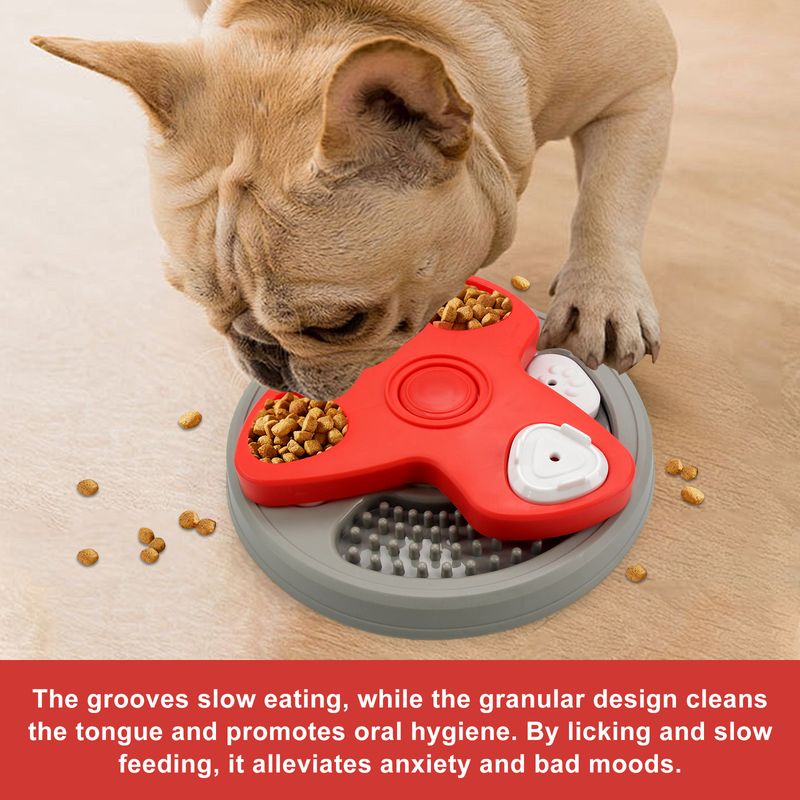 Neu Haustier Langsam Anti-Choke Katze Hund Schüssel Puzzle Feeder Rotierenden Fütterung Gericht Spielzeug_voghion.com