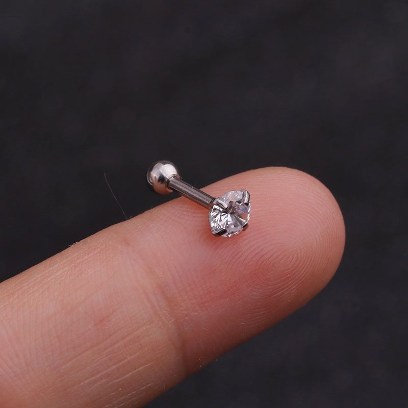 nuovi orecchini piccoli in acciaio inossidabile con zircone filettato a forma di fiore, borchie per osso dell'orecchio, gioielli per piercing del corpo di vendita calda_voghion.com