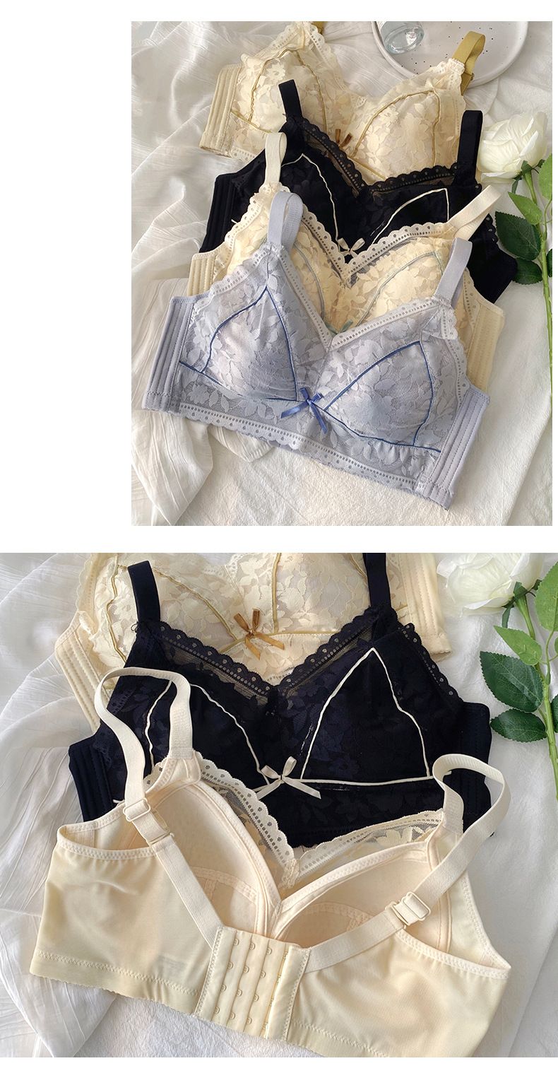 Women's Large Chest Shiny Underwear Ultra-thin No Negative Circle Large Size Breast Reduction Accessory Breast Anti-sagging Adjustable Push-up Bra_voghion.com