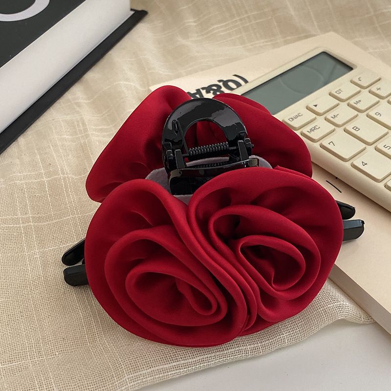 Romantische französische Rosenblütenklaue für Damen, hochwertige koreanische Haifischpfanne, Haar-Rückenkopf-Löffel-Clip, Kopfbedeckung_voghion.com