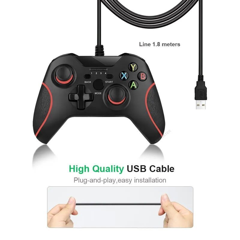 Controller per console joystick PS3 con gamepad USB cablato per PC_voghion.com