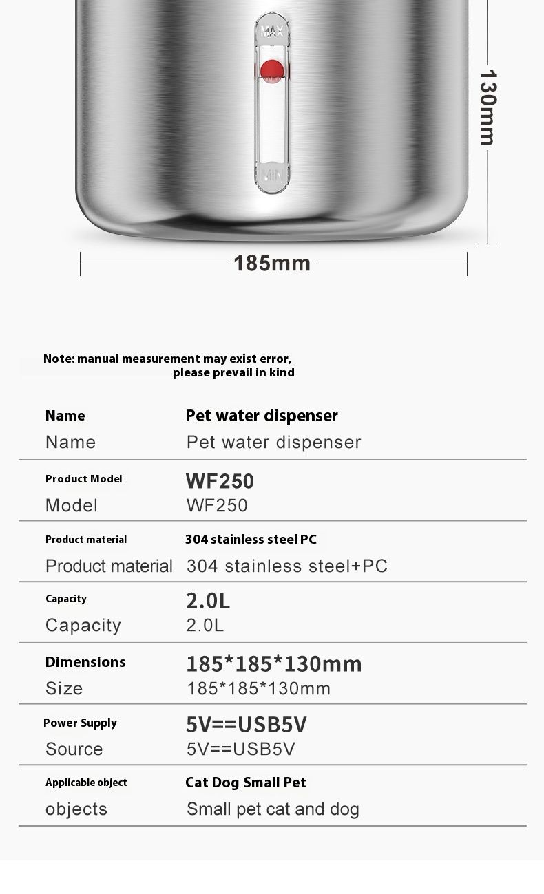 Pet stainless steel visual window, cat automatic dispenser, small flower fountain, intelligent water feeding supplies_voghion.com