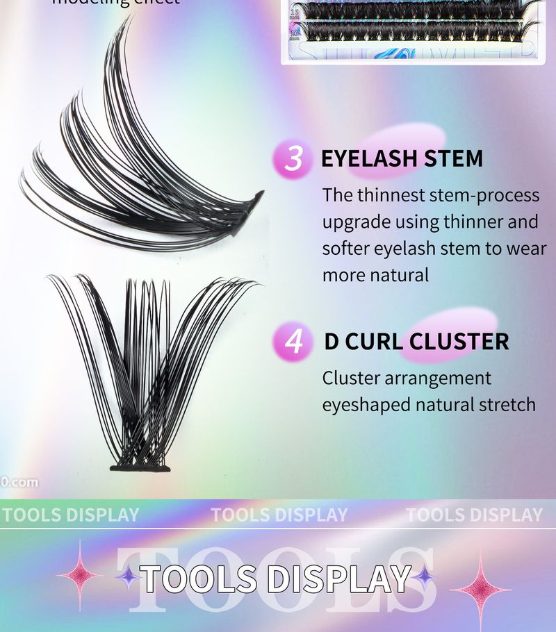 Cílios postiços segmentados de cluster único faça você mesmo 30D + 40D conjunto kit de cílios de grande capacidade para maquiagem personalizável_voghion.com