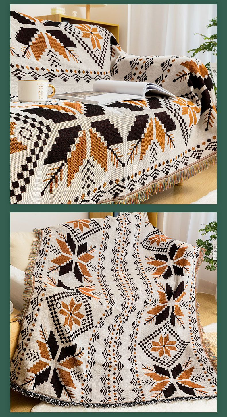 Sofabezug im Bohemian-Stil – multifunktionale Überwurfdecke für Couch, Airbnb-Dekor und Picknickmatte (wendbares, leichtes Wohnaccessoire im Ethno-Stil)_voghion.com