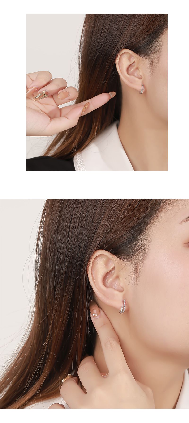 Oorbellen voor vrouwen Sterling Sier Retro Niche Ins Koreaanse cirkel gouden zirkoon oorbellen_voghion.com