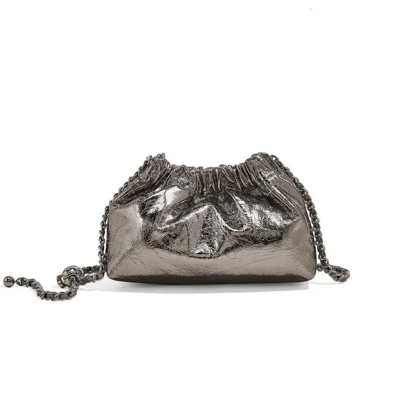 Borsa a tracolla piccola da donna in morbida pelle PU, di alta qualità, con arricciature, per sera, matrimonio, festa, hobo_voghion.com