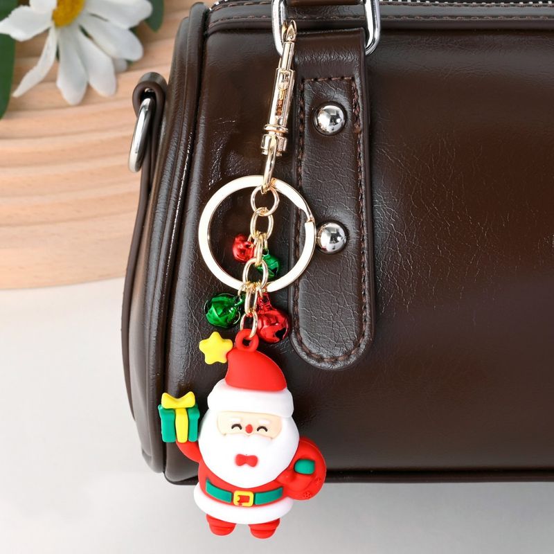 Weihnachtsmann Weihnachtssocken Glocke Schlüsselanhänger Cartoon süße Puppe Tasche Anhänger kleines Geschenk_voghion.com