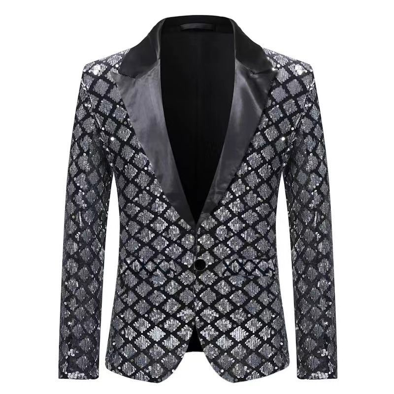 CT New European Size Men's Peak Lapel Suit For Stage Banquet Host Party Diamond Sequin Formal Performance Costume_voghion.com