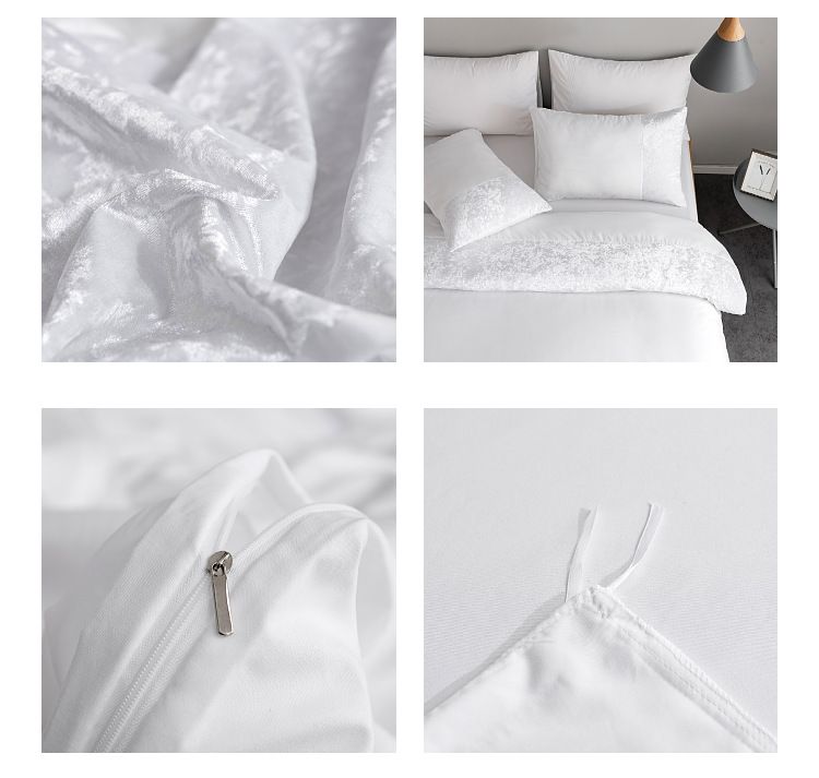 Parure de lit minimaliste moderne, housse de couette et taies d'oreiller gris clair et gris foncé - Fibre synthétique 90 g/m² avec teinture réactive_voghion.com