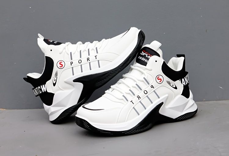 Chunky sneakers met veters voor heren, sportschoenen voor papa-schoenen, schokabsorberende en ademende schoenen voor het hardlopen van basketbaltraining in de sportschool_voghion.com