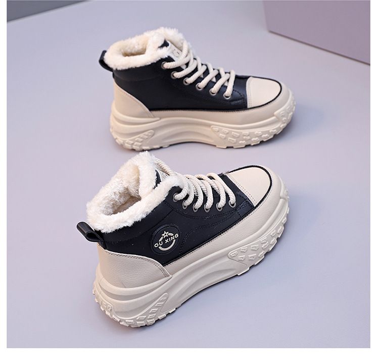 Stivali da neve da donna nuovi, spessi, in velluto, caldi, in cotone, scarpe alte, piccole, bianche_voghion.com