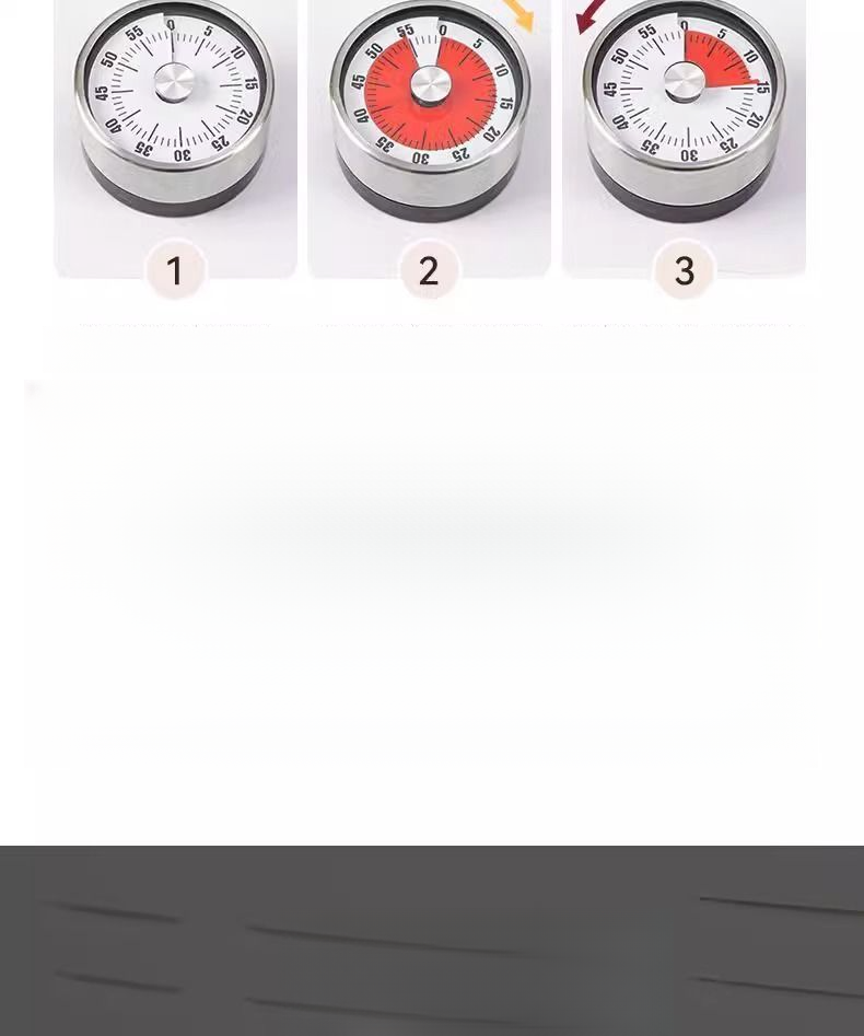 Timer da cucina meccanico Mini per uso domestico Nuovo promemoria magnetico visivo per l'apprendimento e l'autodisciplina_voghion.com