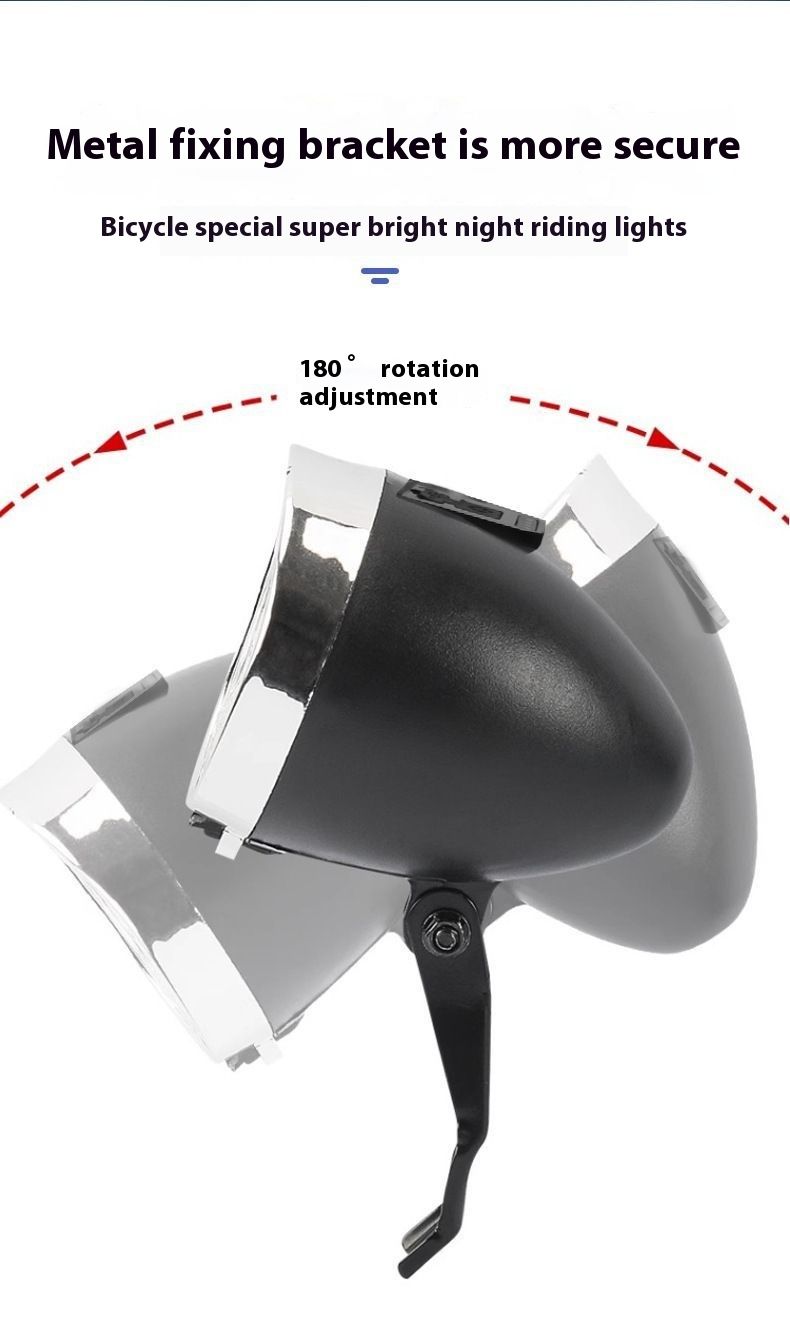 Bicycle Mountain Bike USB Rechargeable 3LED Light Front Lighting Riding Gear_voghion.com