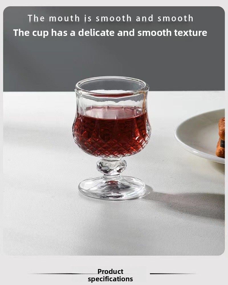Mini tazza in vetro intagliato alto in stile Ins, monodose per uso domestico, tazza per liquori_voghion.com