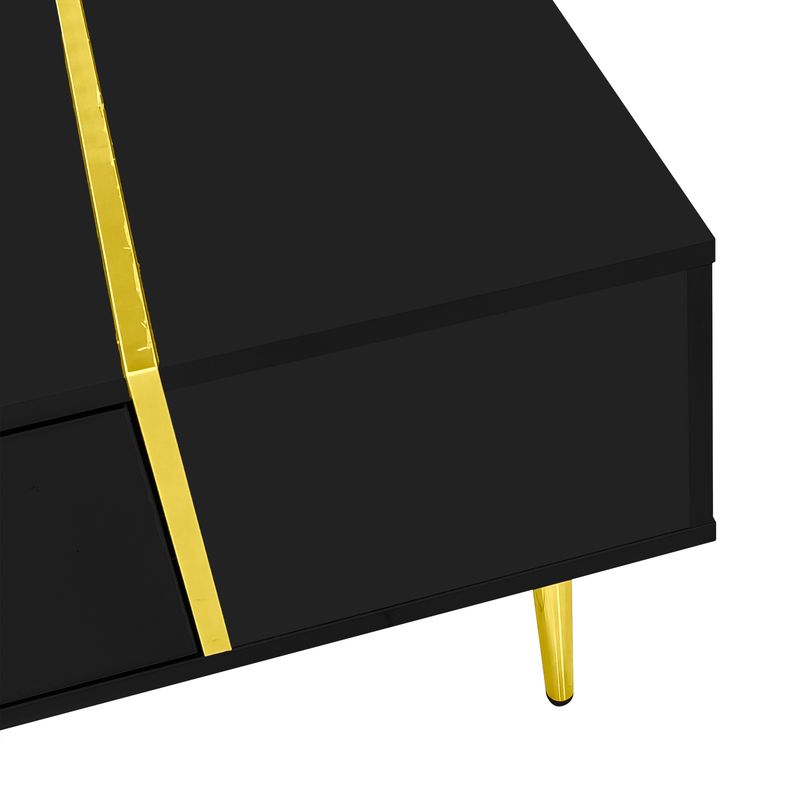 Ensemble meuble TV et table basse noir brillant moderne_voghion.com