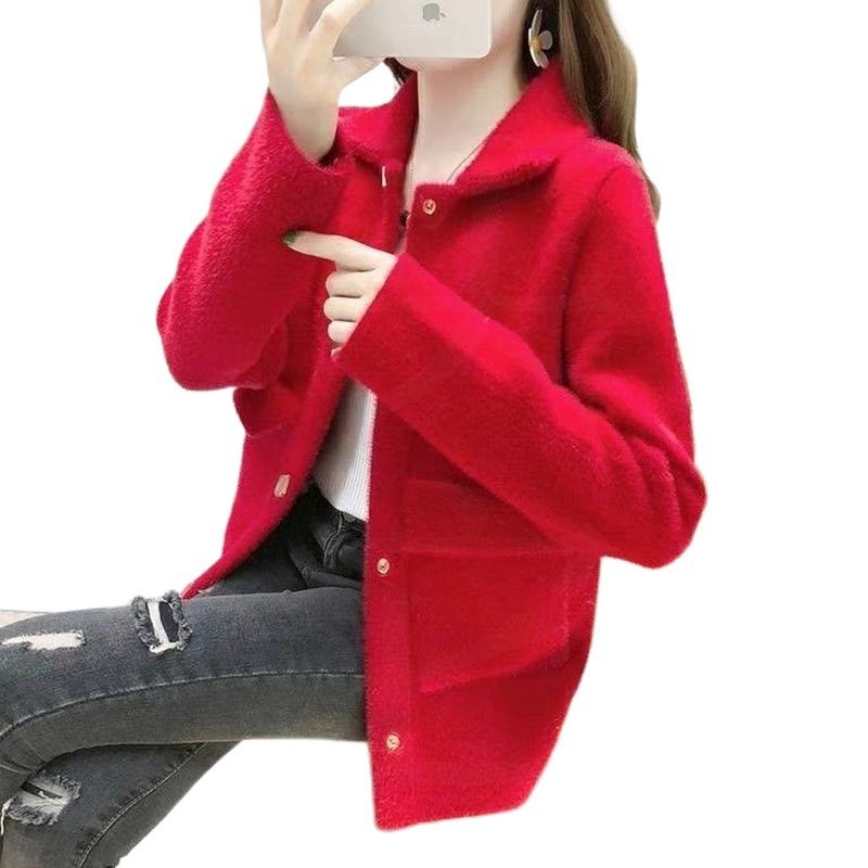 2024 Spring And Autumn New Korean Style Coat Mink Velvet Loose Sweater Women's Fairy-like Knitted Cardigan Trend_voghion.com