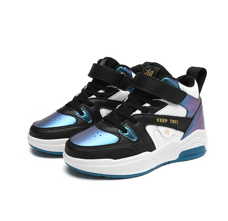 Neue Kinderschuhe High Top Kinderschuhe mit weicher Sohle Sportschuhe Herbst Klettlaufschuhe Kinder-Basketballschuhe Cross Border_voghion.com