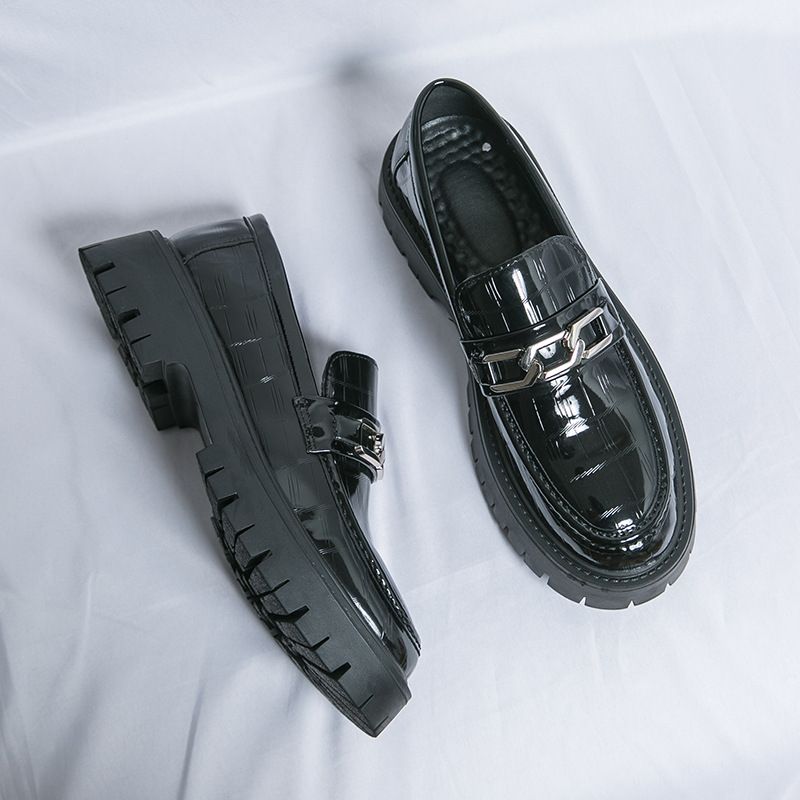 Zapatos de cuero de calidad inmejorable para hombre, estilo británico juvenil, suela gruesa, para trabajo, de cabeza grande, informales, para novio y boda, verano 2024_voghion.com