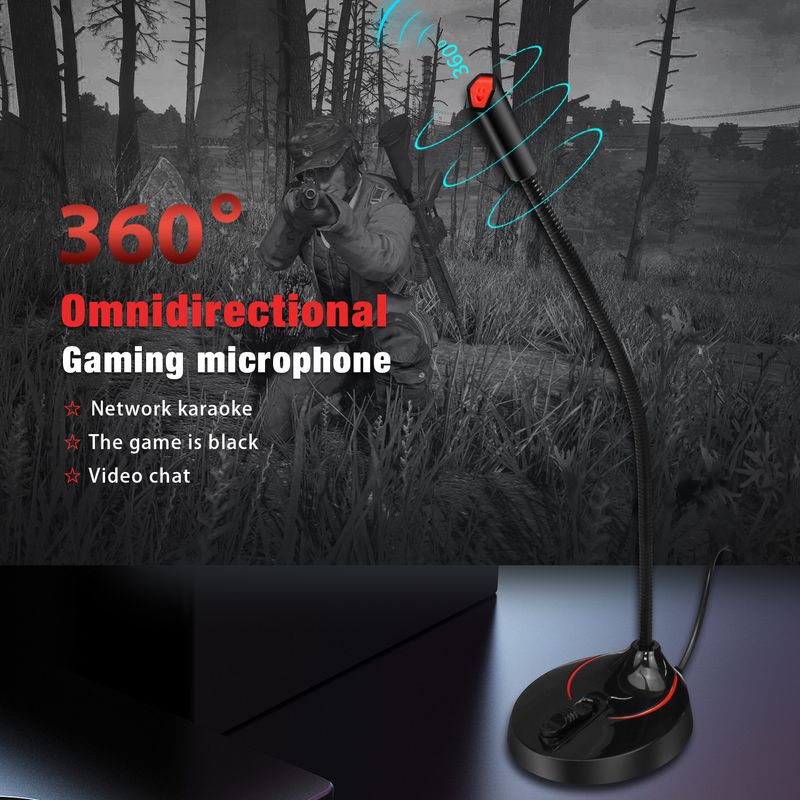 Microphone USB pliable à 360 degrés pour ordinateur, chat vocal sans pilote, microphone de vidéoconférence_voghion.com