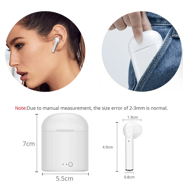 i7s Tws Headphones Bluetooth 5.0 Earphones Wireless Headsets Stereo Bass Earbuds In-ear Sport Waterproof Headphone Free Shipping_voghion.com