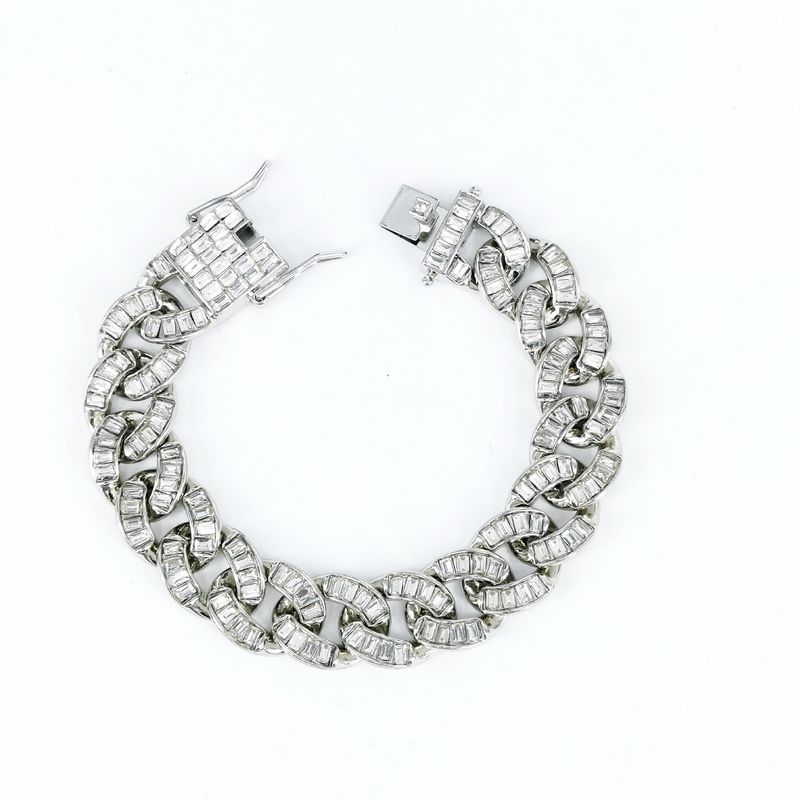 Unisex 16mm Prostokątny Szklany Naszyjnik Modny Kubański Łańcuch Pełen Diamentów Oryginalny Design Stop Styl Hip Hop_voghion.com