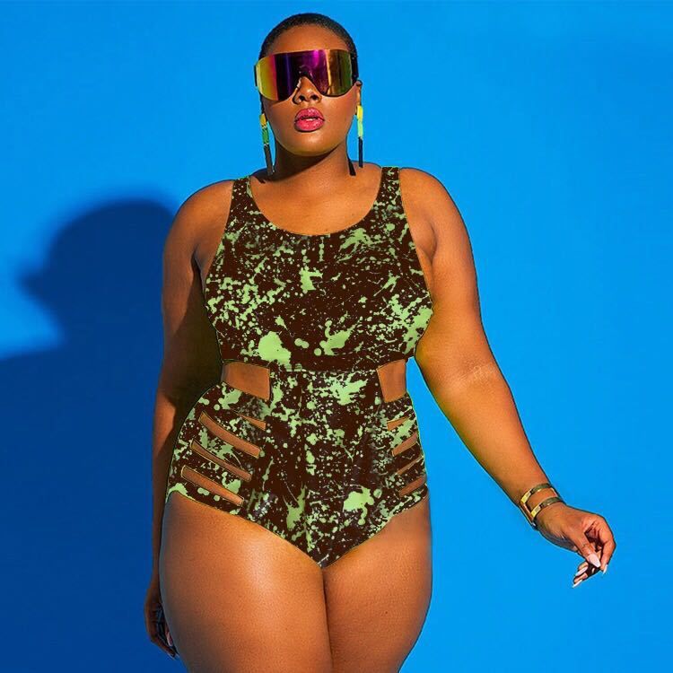 Maillot de bain une pièce grande taille pour femme, taille haute, gainant le ventre, résistant, élégant et confortable._voghion.com