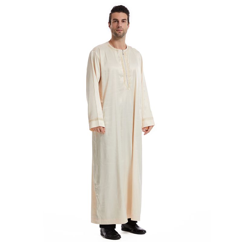 Herenkleding Herengewaden mode losse eenvoudige moslimkaftan_voghion.com