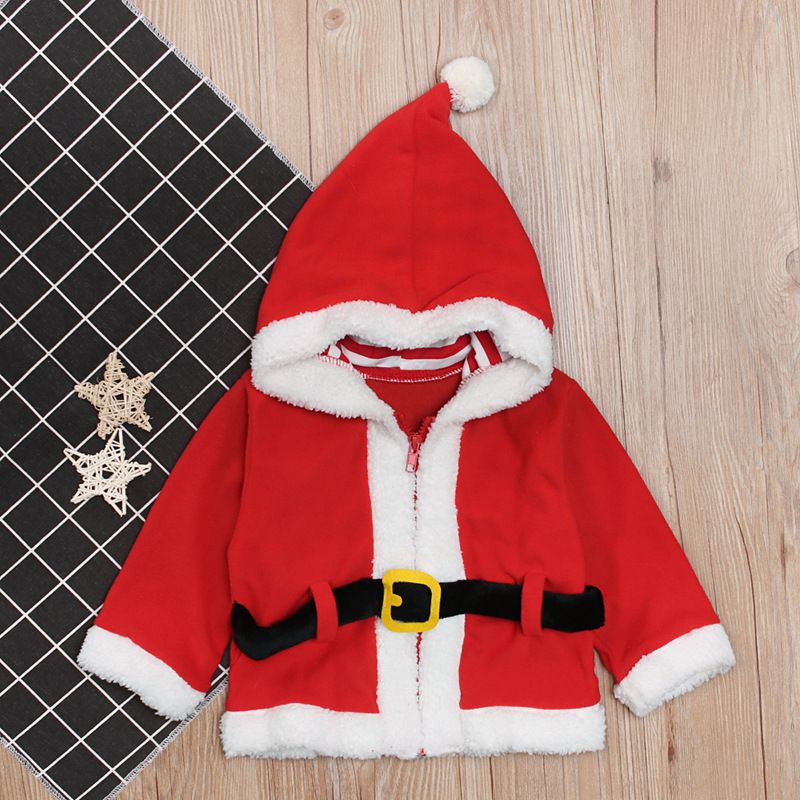 Winter-Weihnachtsstil für Kinder für Jungen und Mädchen. Weihnachtsstil für Kinder mit Kapuzen- und Fleecemänteln_voghion.com