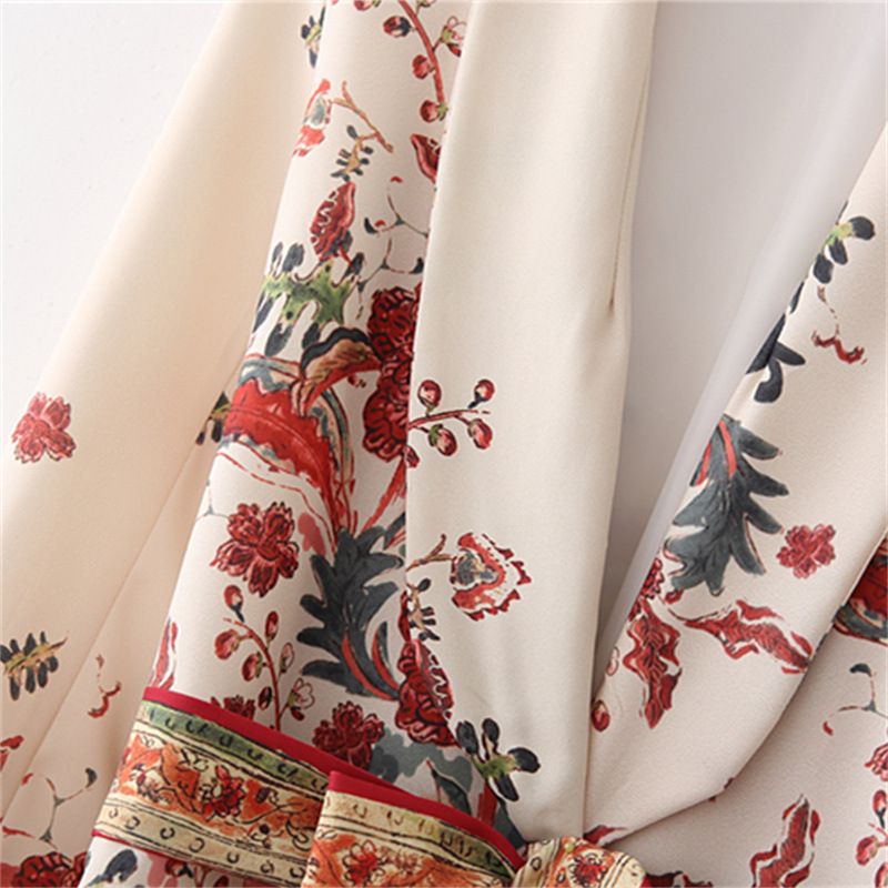 Women's Clothing spring new style with belt small suit + wide leg pants printed suit_voghion.com