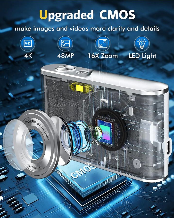 Hot Sælger High-Definition 4K Dual Lens Selfie Digital Portable Card CCD Student Camera_voghion.com