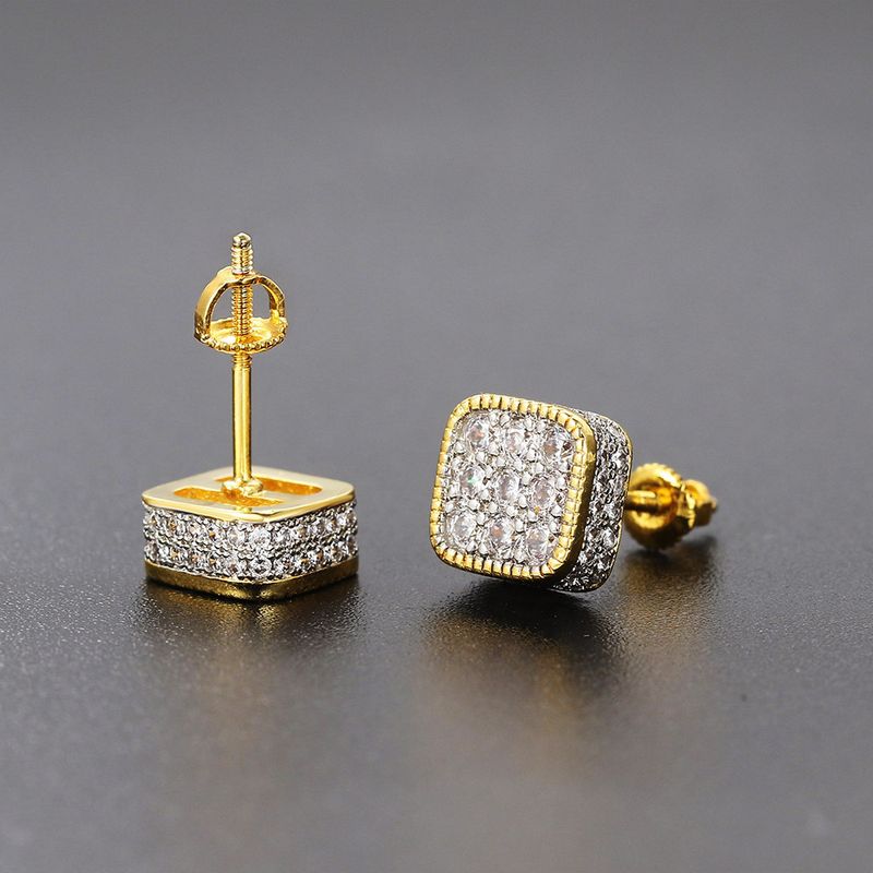 Vendita calda street square hip-hop con micro intarsi in zircone pieno di diamanti separazione del colore filo galvanico_voghion.com