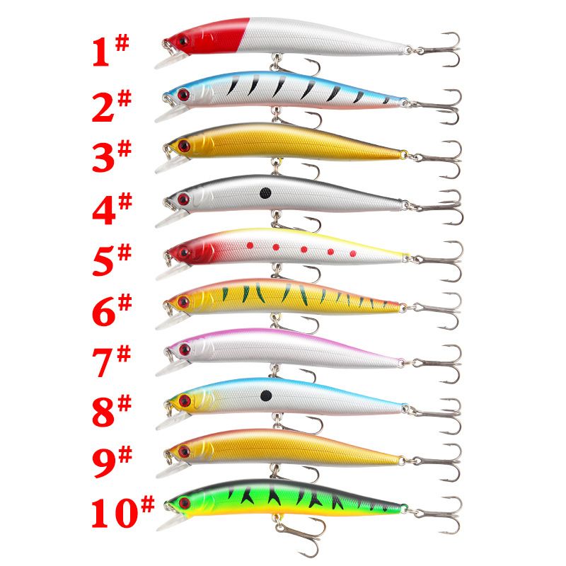 Lure Bait Long Throw Ring Beads Colorful Ten Color Minnow 10cm/8.3g Bass Simulation Bait Fishing Gear_voghion.com