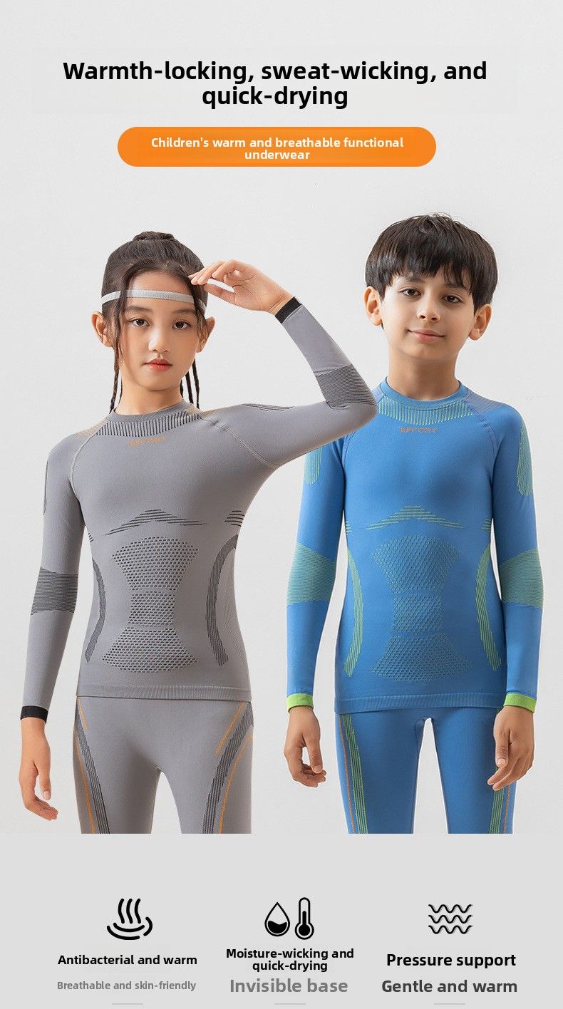 Autumn Winter Children's Quick-Dry Clothing Boys And Girls Professional Compression Thermal Breathable Ski Suit_voghion.com