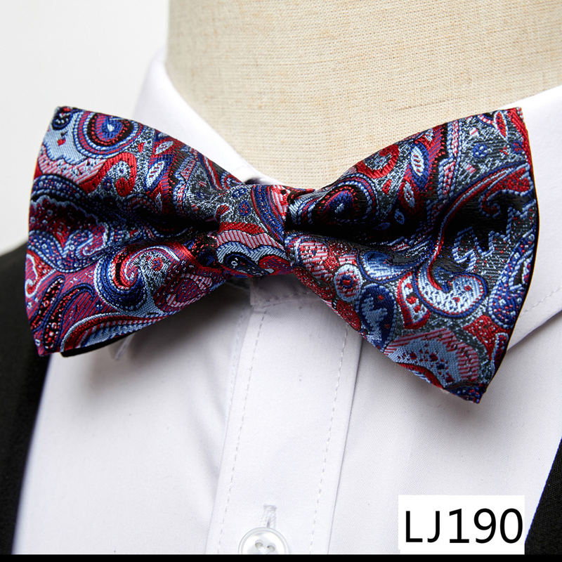 Cravatta formale da uomo con fiocco in seta poliestere con nuovo motivo_voghion.com